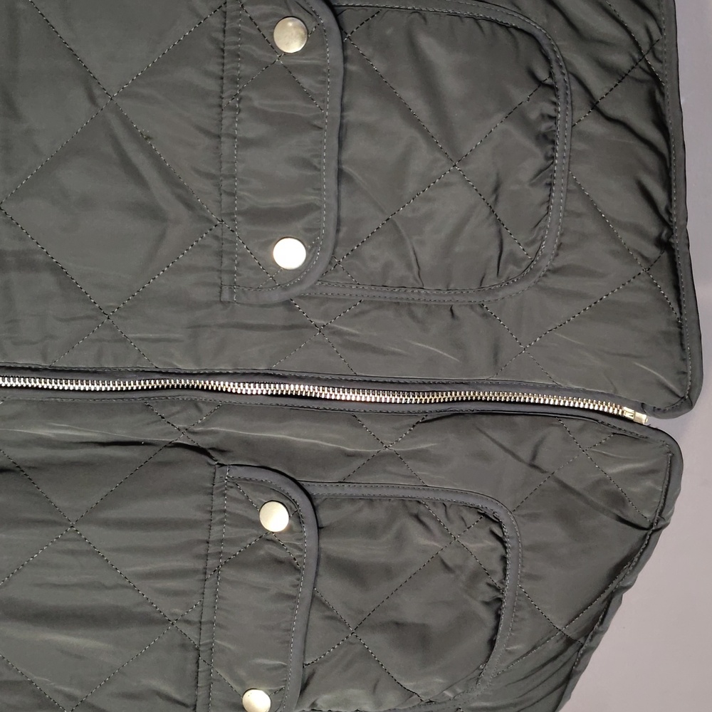 Love Tree Dark Green/Cream Faux Fur Reversible Puffer Vest Size M - Picture 4 of 9